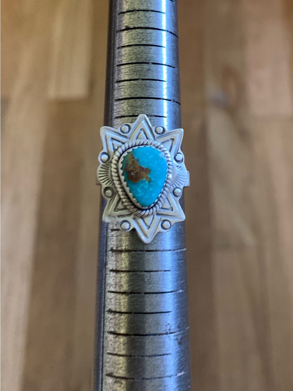 Sterling Silver Turquoise Statement Ring - Blue pilot mountain turquoise Stone